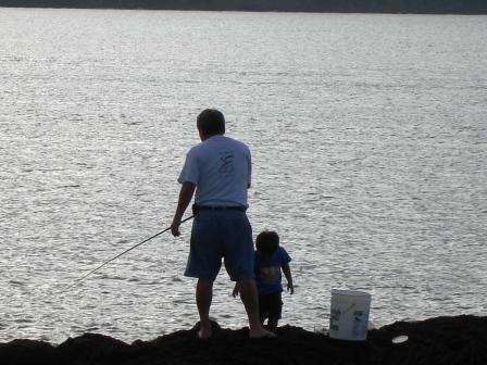 Hilo fishing Father and Son